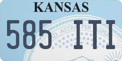 KS license plate 585ITI