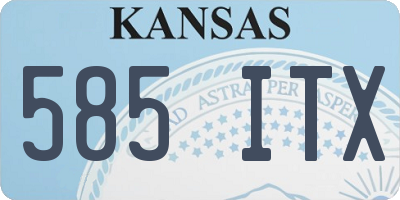 KS license plate 585ITX