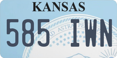 KS license plate 585IWN