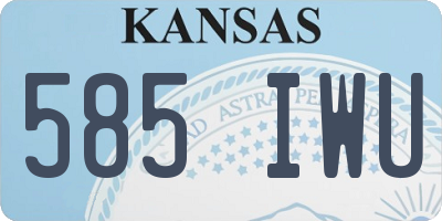 KS license plate 585IWU