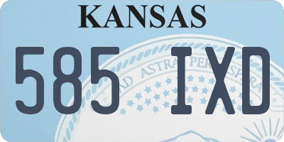 KS license plate 585IXD