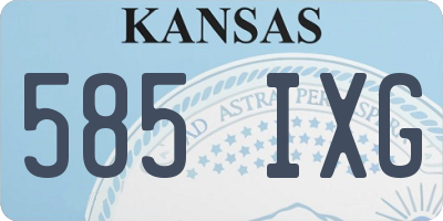 KS license plate 585IXG
