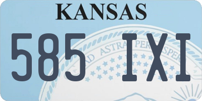 KS license plate 585IXI