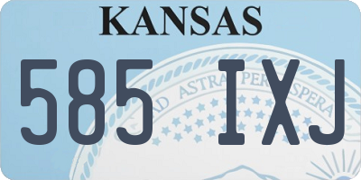 KS license plate 585IXJ