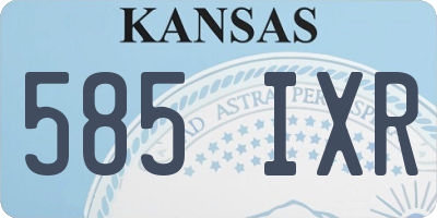 KS license plate 585IXR