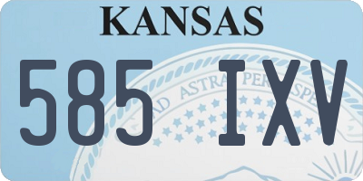KS license plate 585IXV