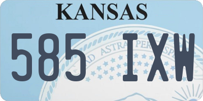 KS license plate 585IXW