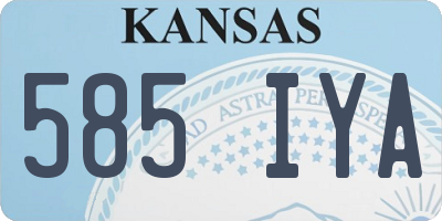 KS license plate 585IYA