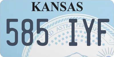 KS license plate 585IYF