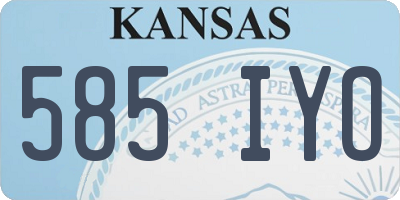 KS license plate 585IYO