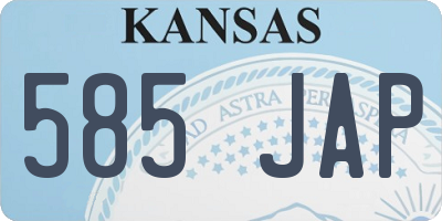 KS license plate 585JAP