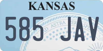 KS license plate 585JAV