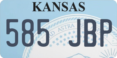 KS license plate 585JBP
