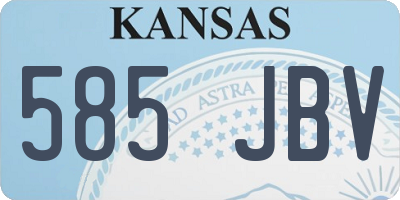 KS license plate 585JBV