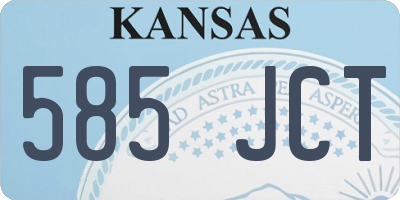KS license plate 585JCT