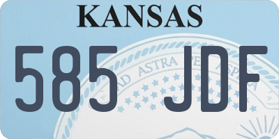 KS license plate 585JDF