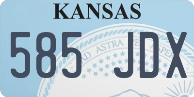KS license plate 585JDX
