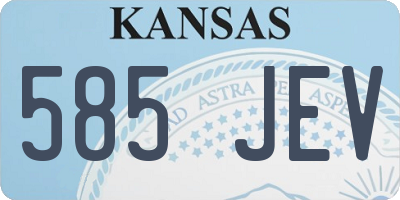 KS license plate 585JEV