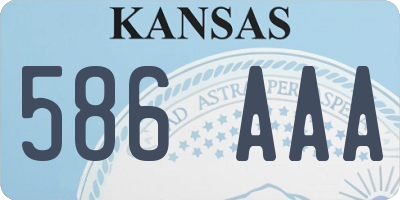 KS license plate 586AAA