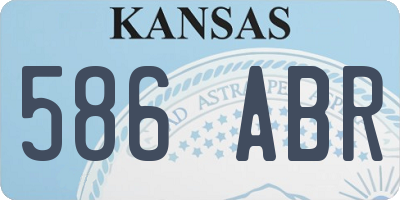 KS license plate 586ABR