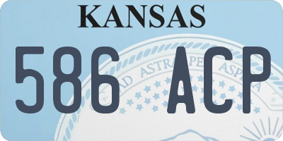 KS license plate 586ACP
