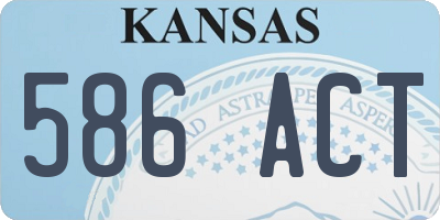 KS license plate 586ACT