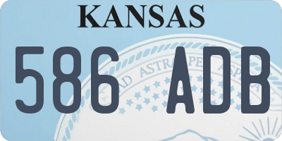 KS license plate 586ADB