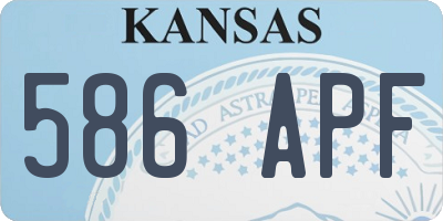 KS license plate 586APF