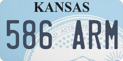 KS license plate 586ARM