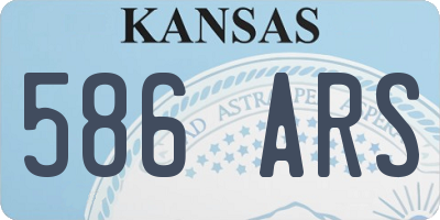 KS license plate 586ARS