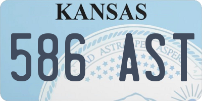 KS license plate 586AST