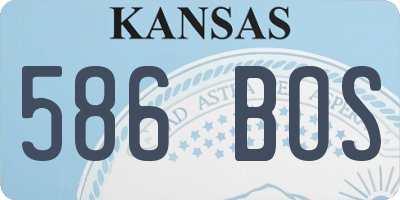 KS license plate 586BOS