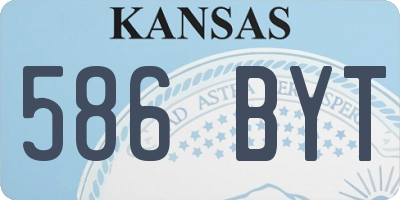 KS license plate 586BYT