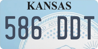 KS license plate 586DDT