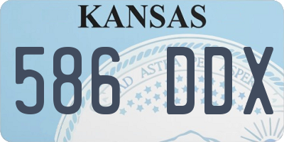 KS license plate 586DDX