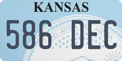 KS license plate 586DEC