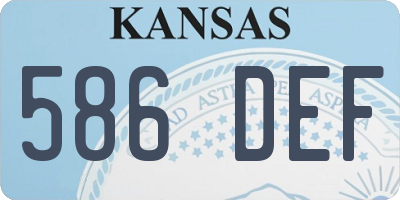 KS license plate 586DEF