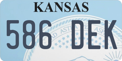 KS license plate 586DEK