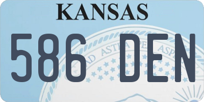 KS license plate 586DEN