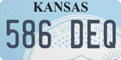 KS license plate 586DEQ