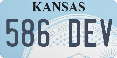 KS license plate 586DEV