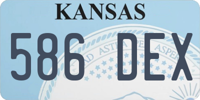 KS license plate 586DEX