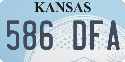 KS license plate 586DFA