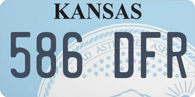 KS license plate 586DFR