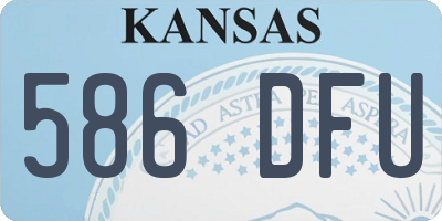 KS license plate 586DFU