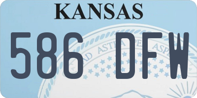 KS license plate 586DFW