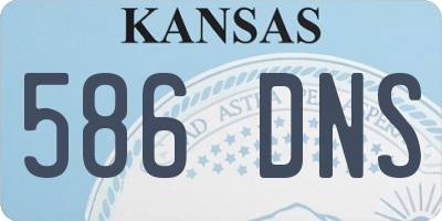 KS license plate 586DNS