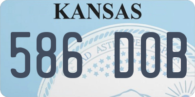 KS license plate 586DOB