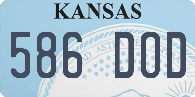 KS license plate 586DOD