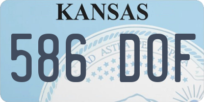KS license plate 586DOF